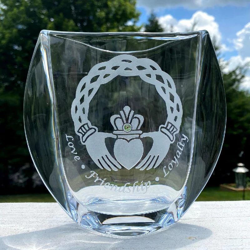 Simple vases for everyday use -Celtic Claddagh 7" Winged Vase