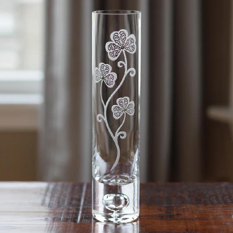 Decorative vases for luxury homes -Sprig of Shamrocks Bud Vase