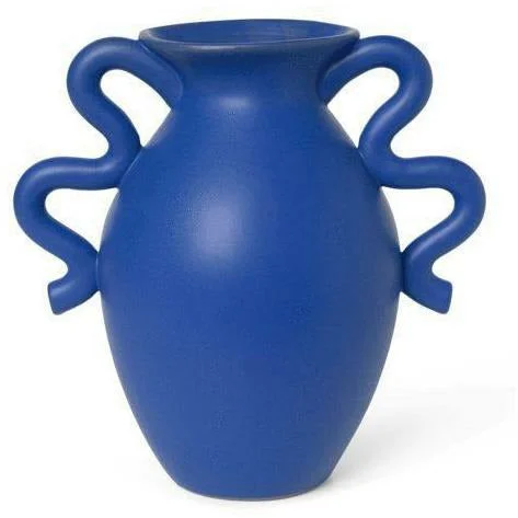 Large ceramic vases for contemporary homes -Ferm Living Verso Table Vase 27,5 Cm, Bright Blue