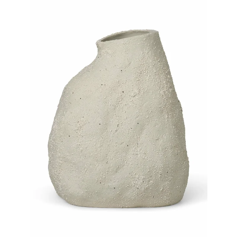 Tall decorative vases for home interiors -Ferm Living Vulca Vase Medium Stone, Off White