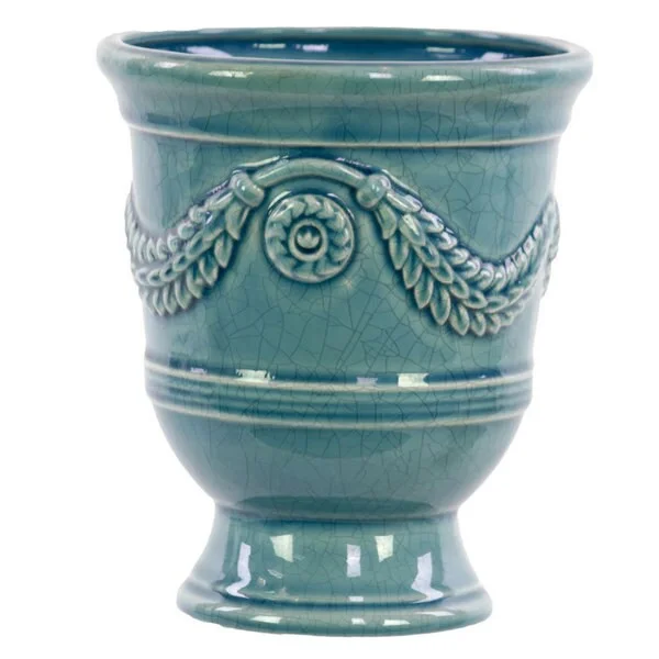 High-quality ceramic flower vases -Gloss Turquoise Ceramic Flower Vase