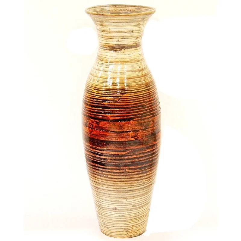 Small glass vases for table centerpieces -Heather Ann Creations Brown Handspun Bamboo Vase