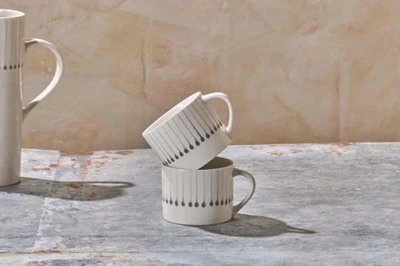 Elegant modern vases for living room -Iba Ceramic Mug - Small Grey (Set of 2)