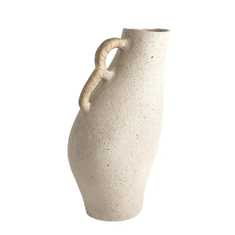 Elegant vases for wedding flower decorations -Leaning Sandstone Vase