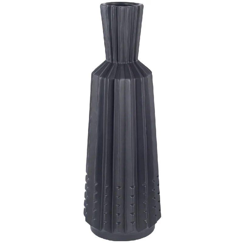 Stylish flower vases for event decor -Matte Black Vase