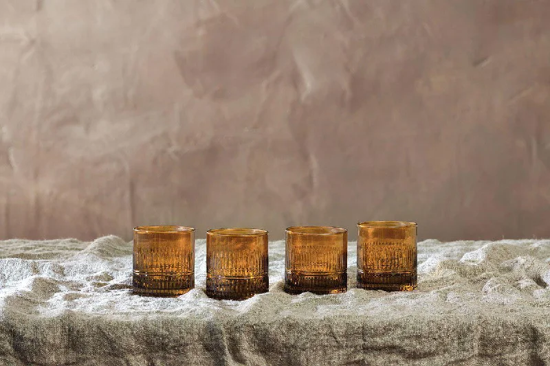 Handcrafted ceramic vases -Mila Tumbler - Burnt Amber (Set of 4)