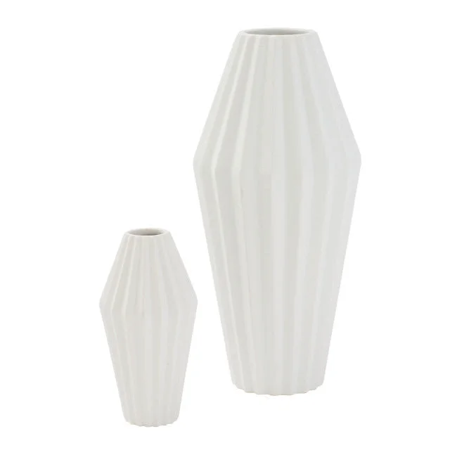 White ceramic vases for decoration -Milos Vase White