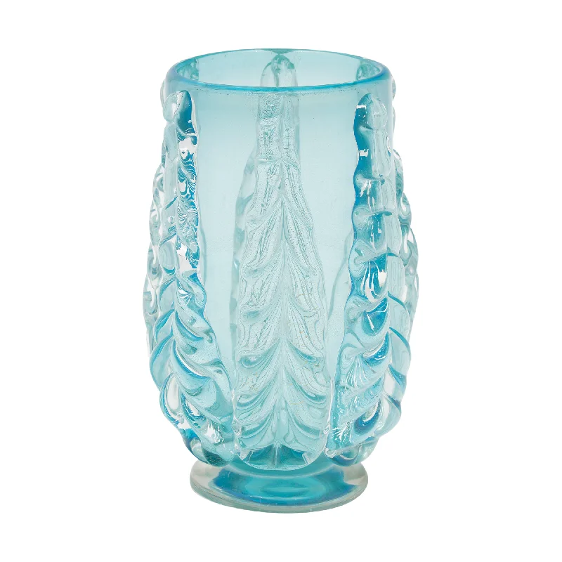 Elegant floral vases for wedding decorations -Murano Glass Aqua Vase