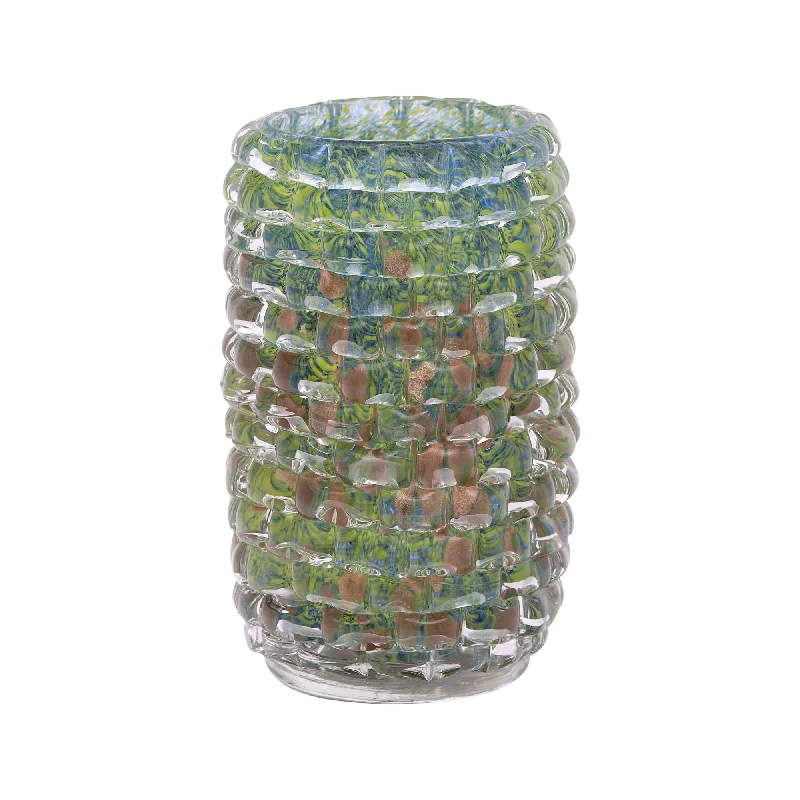 Large ceramic flower vases for wedding -Murano Glass Green and Teal Vase