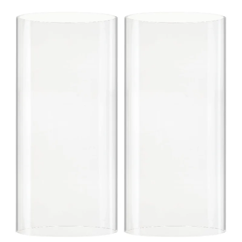 Affordable flower vases for sale -Pack of 4 PCS Clear Glass Open Ended Hurricane Tube D-7" H-14"