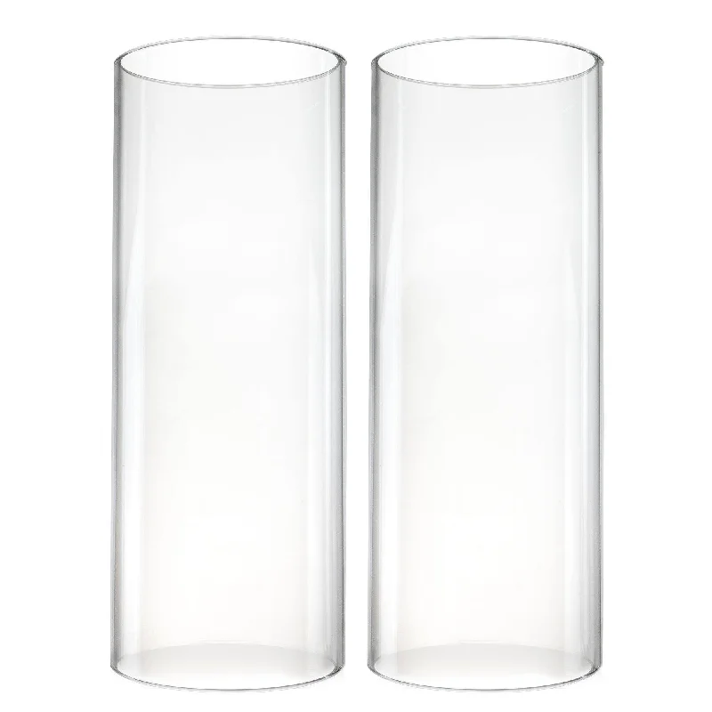 Small decorative flower vases -Pack of 4 PCS Clear Glass Open Ended Hurricane Tube D-7" H-18"