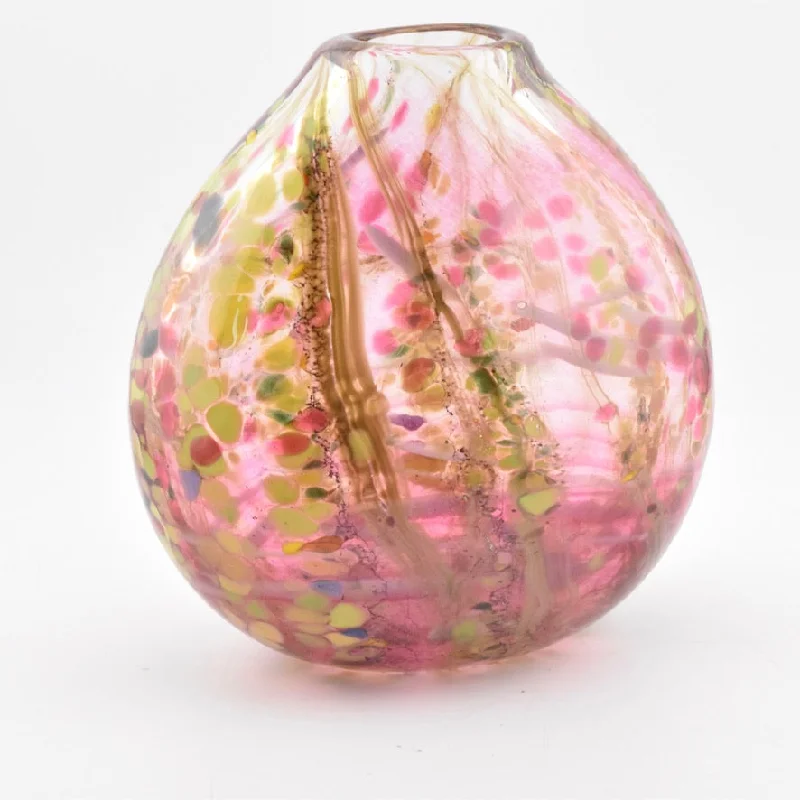 Affordable vases for table centerpieces -Pink Blossom Oval Vase