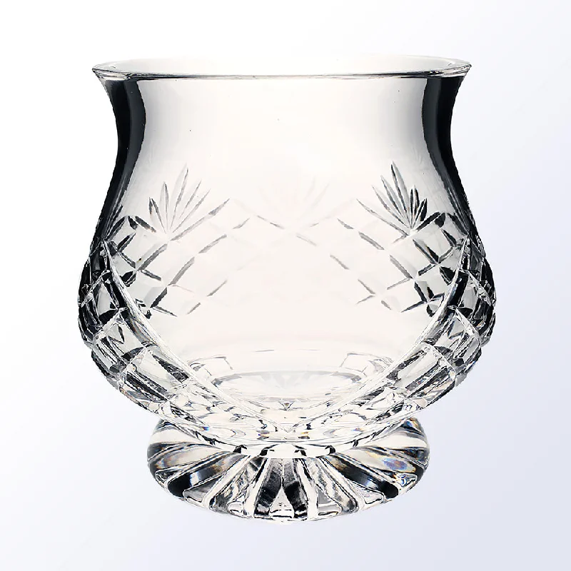 Bohemian style vases for home -Short Hurricane Crystal Vase