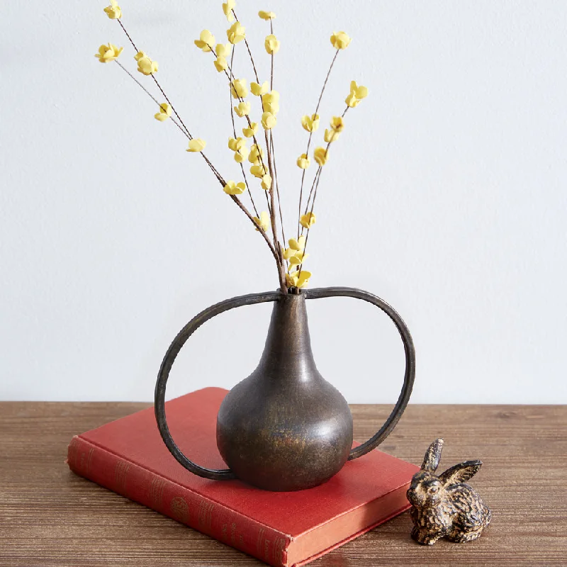 Rustic flower vases for decor -Short Tangier Stem Vase