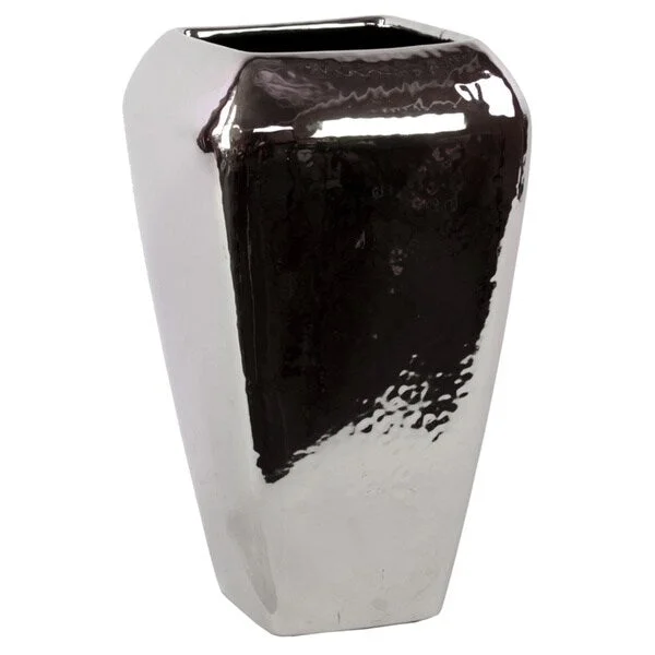 Elegant flower vases for office decor -Silver Ceramic Vase