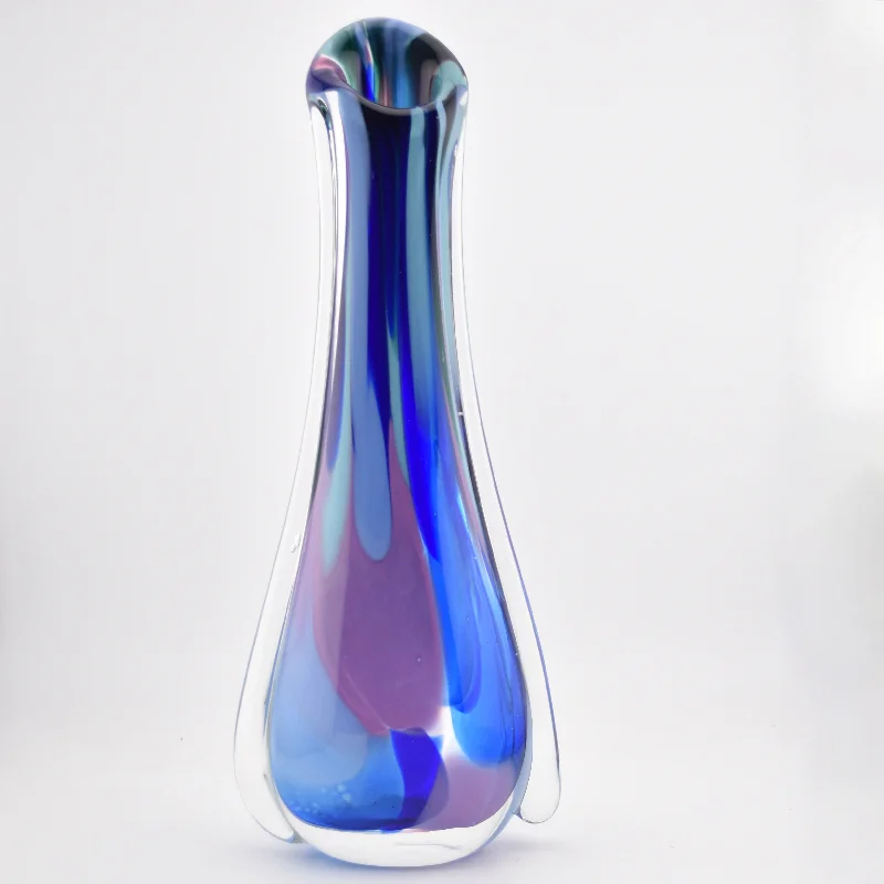 Elegant ceramic vases for home decor -Tall Turquoise, Lilac and Blue "Fishtail" Vase i