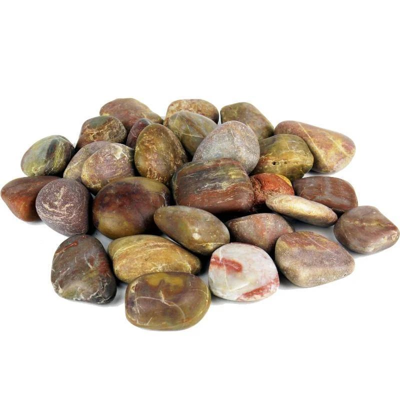 Unique crystal flower vases for sale -Natural Brown Stone Vase Filler River Stones D-1.2"-2" - Pack of 12 LBS