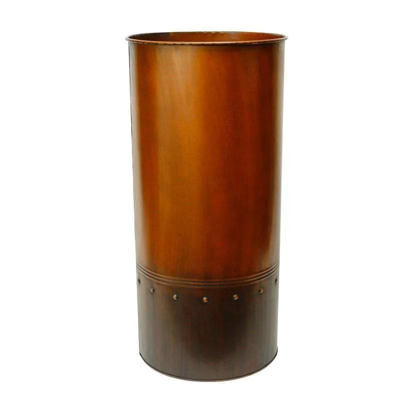 Colorful vases for living room decoration -Pack of 2 PCS Copper Finish Zinc Metal Cylinder Planter Vase D-12" H-25"