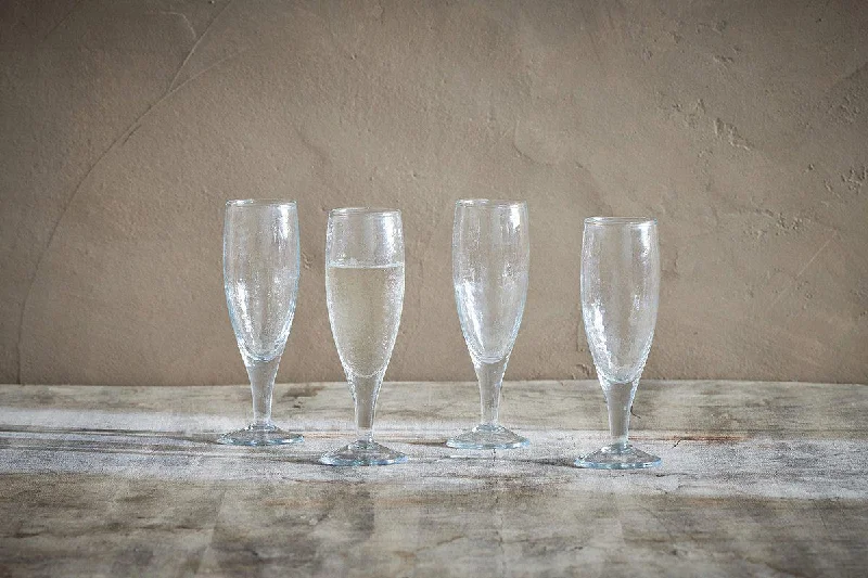 Unique ceramic vases for sale -Yala Hammered Champagne Glass (Set of 4)