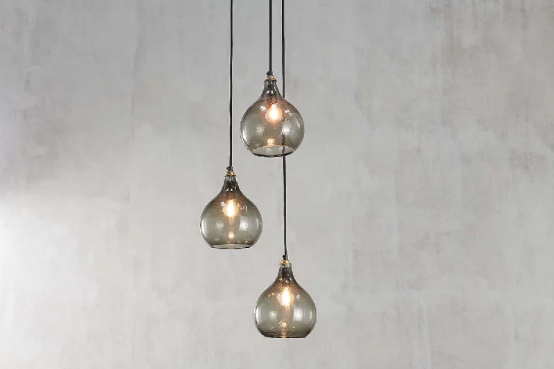 Modern flower vases for kitchen -Ziva Glass Cluster Pendant - Green Smoke  (Available from 15th March)