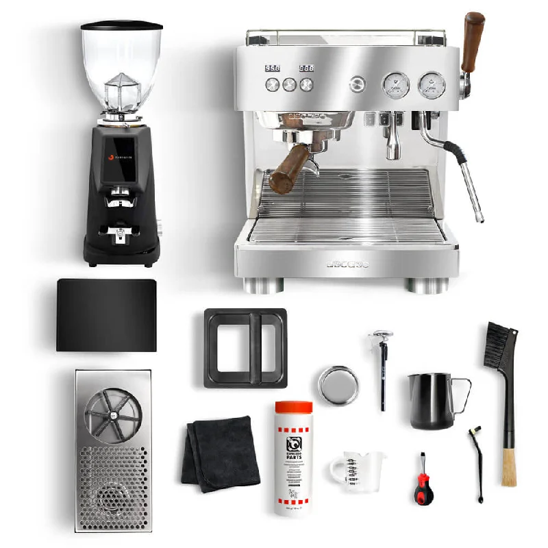 colorful mugs for coffee breaks-Ascaso Baby T x F4 EVO Coffee Cart Espresso Kit - Inox/Black