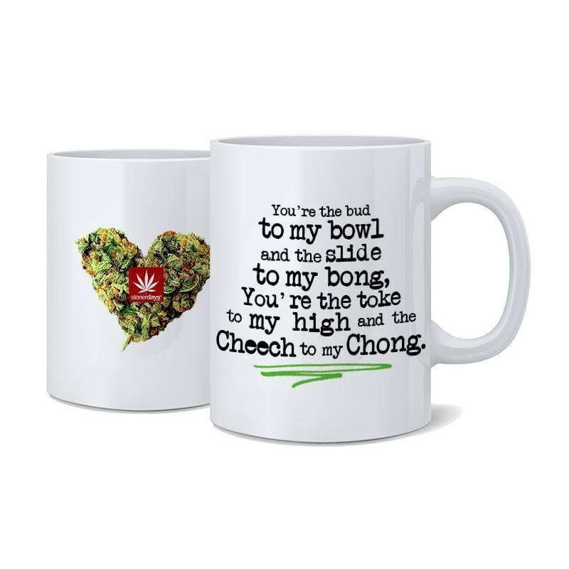 hand-painted ceramic mugs-CHEECH TO MY CHONG NUG MUG