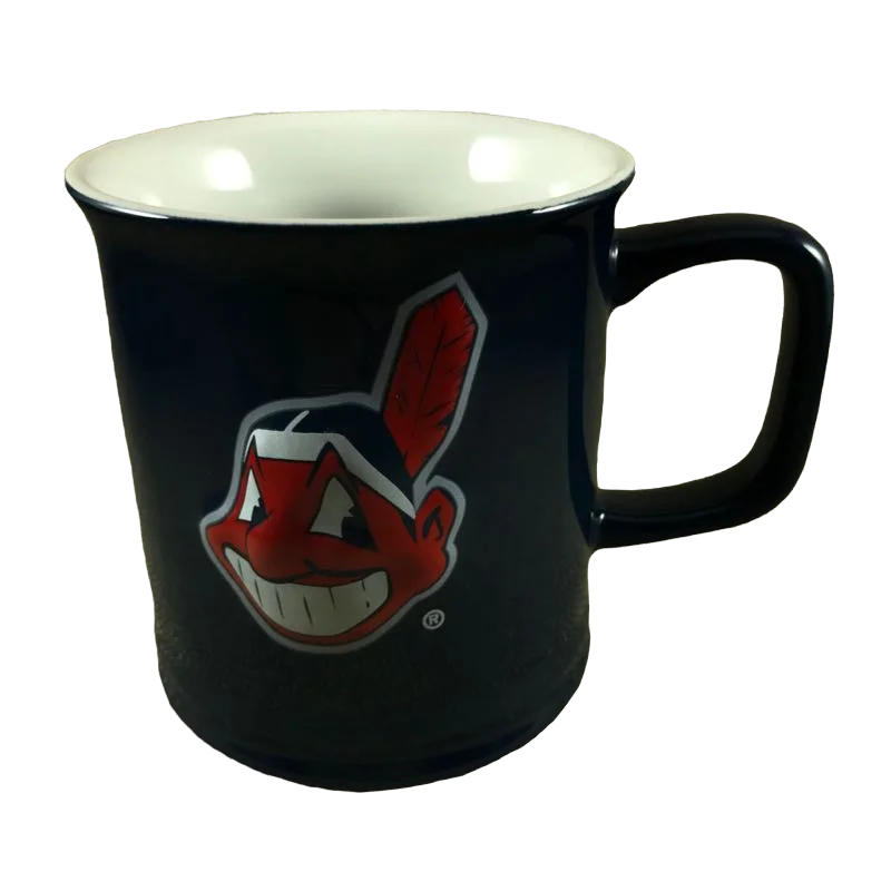 personalized mugs for dad-Cleveland Indians Embossed Chief Wahoo Logo Mug The Encore Group