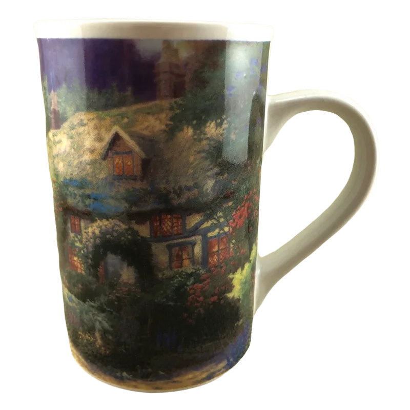 cute coffee mugs for morning routines-Cobblestone Village Thomas Kinkade Large Mug Designpac