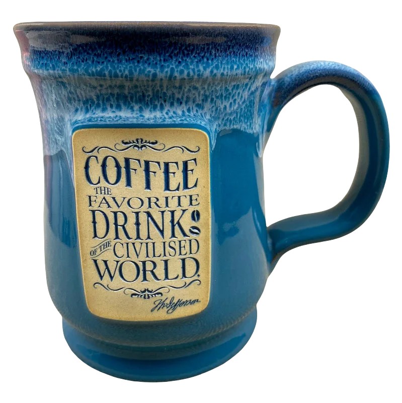 custom mugs for promotional gifts-Coffee The Favorite Drink Of The Civilised World Thomas Jefferson 2018 Mug Deneen Pottery