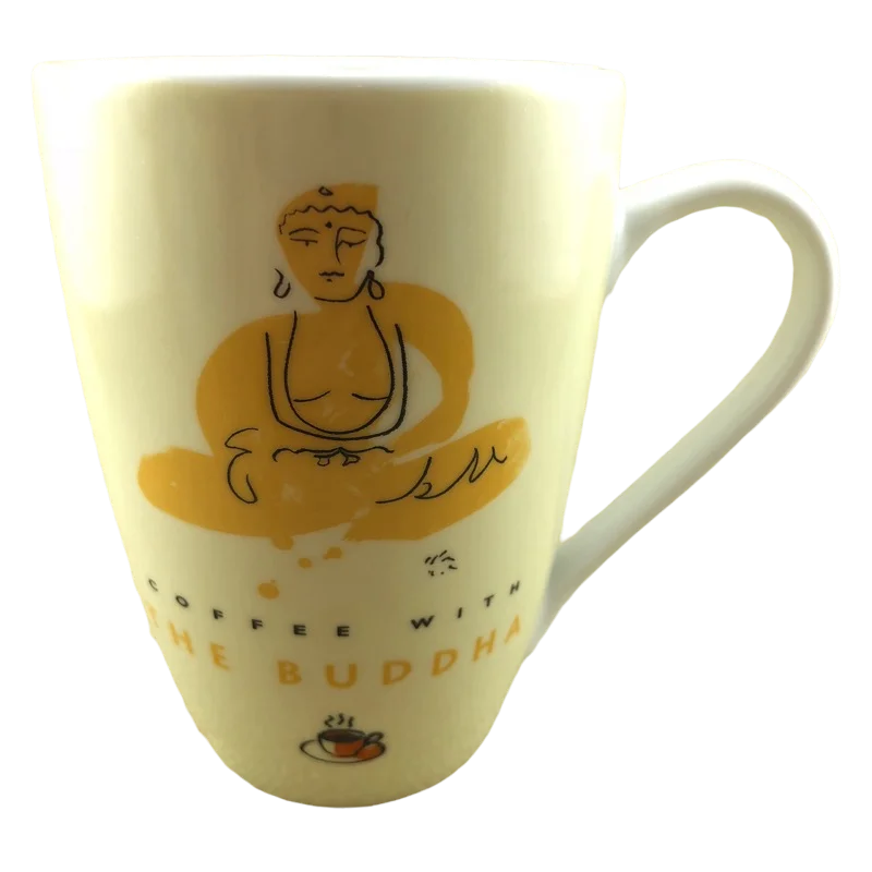 quirky coffee mugs-Coffee With The Buddha Mug Konitz