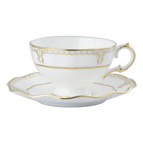 colorful tea cups for daily use-Elizabeth Gold Tea Saucer