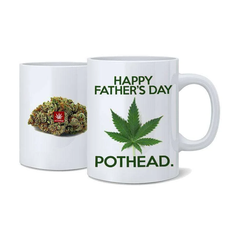 high-quality ceramic coffee mugs-HAPPY FATHERS DAY POTHEAD NUG MUG