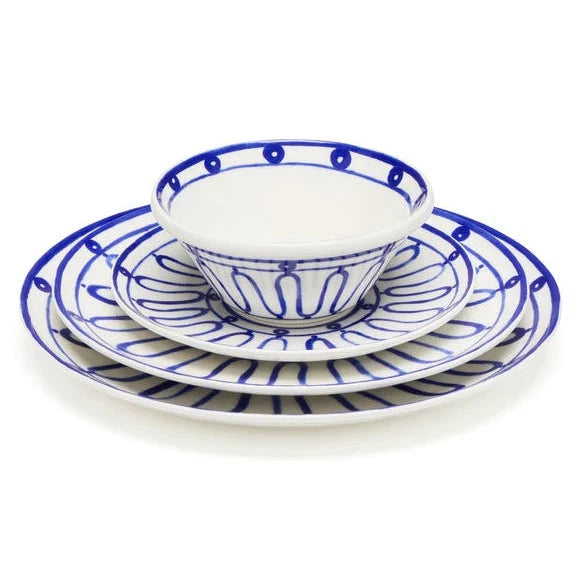 classic white mugs-Kyma Dinnerware, Blue