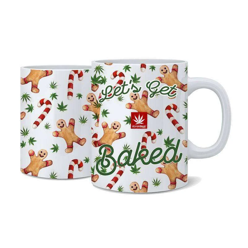 cute mugs with designs-LETS GET BAKED NUG MUG