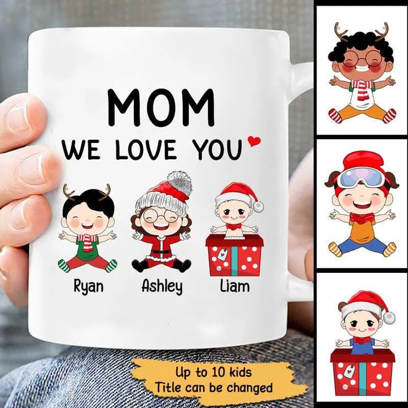 lightweight coffee mugs for travel-Mom Grandma We Love You Personalized Mug