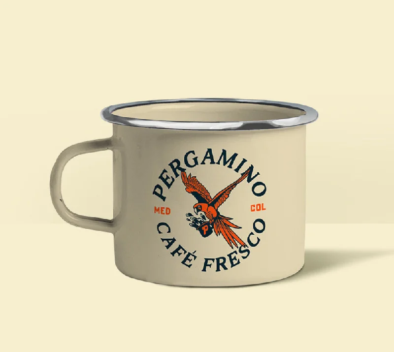 colorful mugs for morning coffee-Mug en Peltre PERGAMINO - Loro