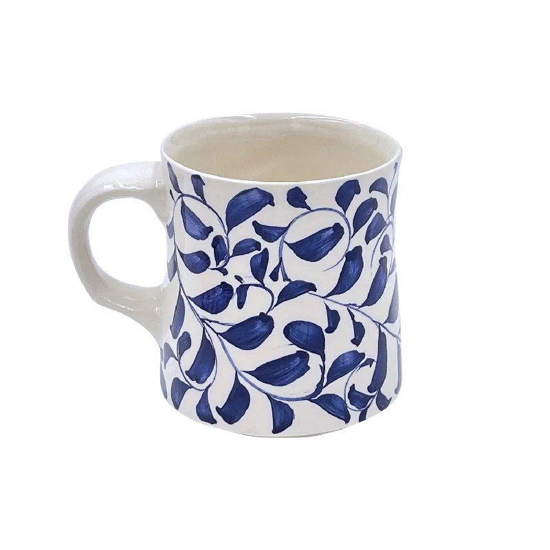 minimalist mugs for modern homes-Navy Blue Scroll Mug