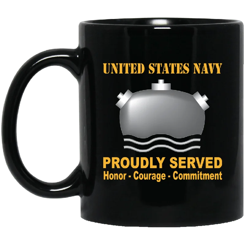 colorful mugs for kids-Navy Mineman Navy MN Proudly Served Black Mug 11 oz - 15 oz