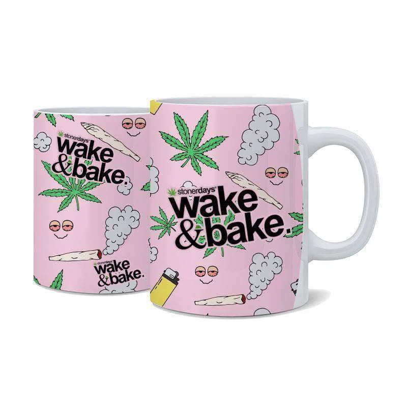 coffee mugs with unique shapes-Pink Wake & Bake Nug Mug