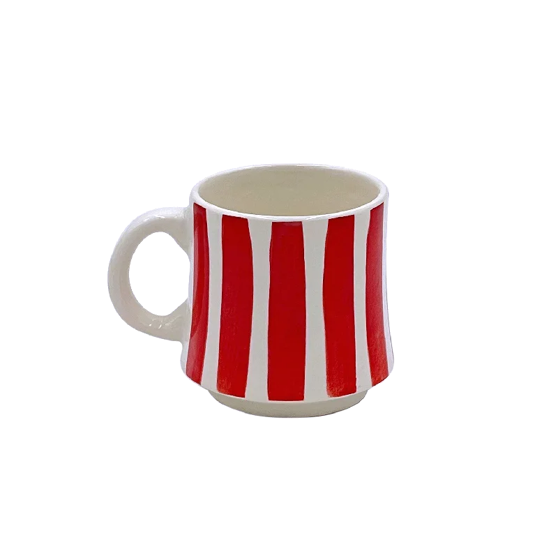 thermal coffee mugs for work-Small Red Stripes Mug