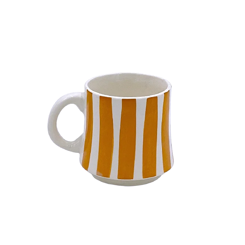 large tea mugs for home-Small Yellow Stripes Mug