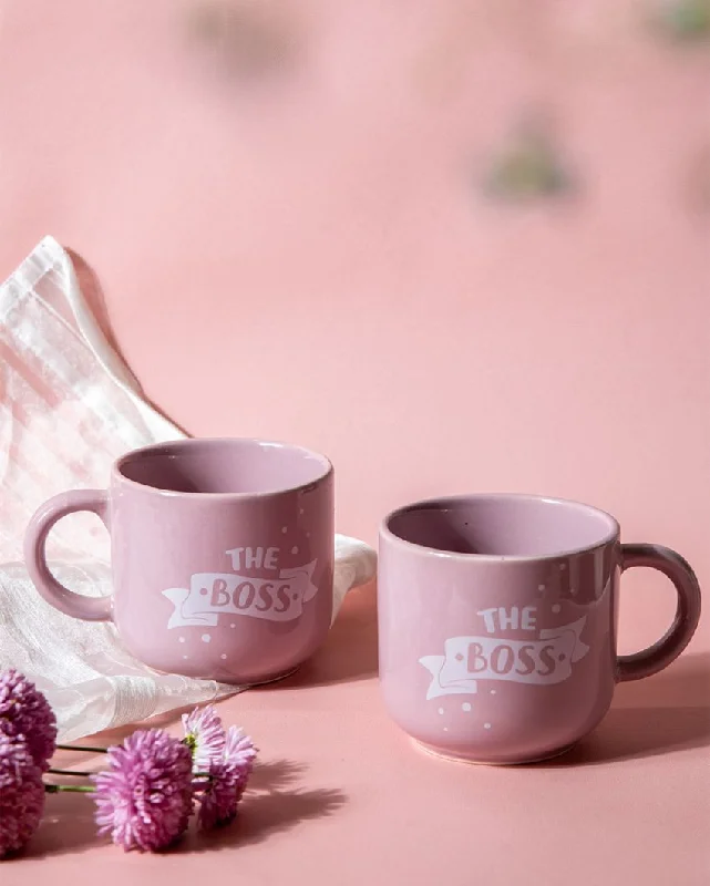 large tea mugs for home-The Boss Stoneware Mugs | Set of 2