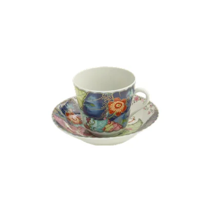 trendy coffee mugs for 2025-Tobacco Leaf Tea Cup & saucer