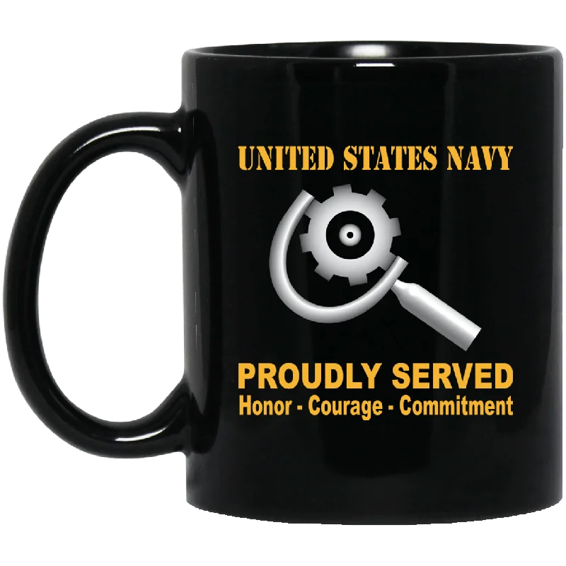 colorful tea mugs for kitchen-U.S Navy Machinery repairman Navy MR Proudly Served Black Mug 11 oz - 15 oz