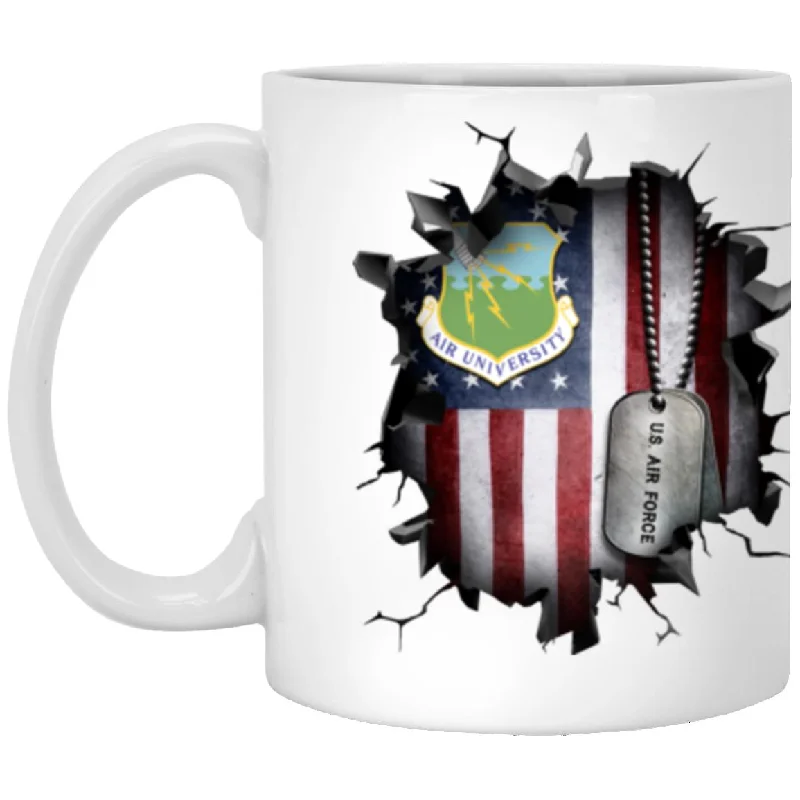 mugs for tea lovers with quotes-US Air Force Air University 3D Break Effect Coffee Mug 11oz - 15oz White Mug