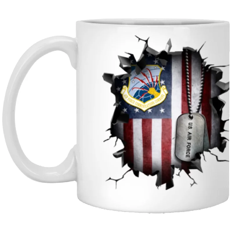 elegant coffee mugs for events-US Air Force Communications Command 3D Break Effect Coffee Mug 11oz - 15oz White Mug