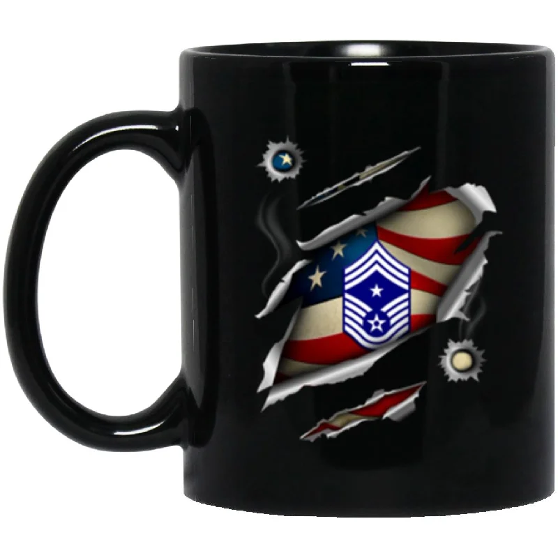 colorful mugs for morning coffee-US Air Force E-9 Command Chief Master Sergeant CCM E9 Noncommissioned Officer Ranks 11oz - 15oz Black Mug