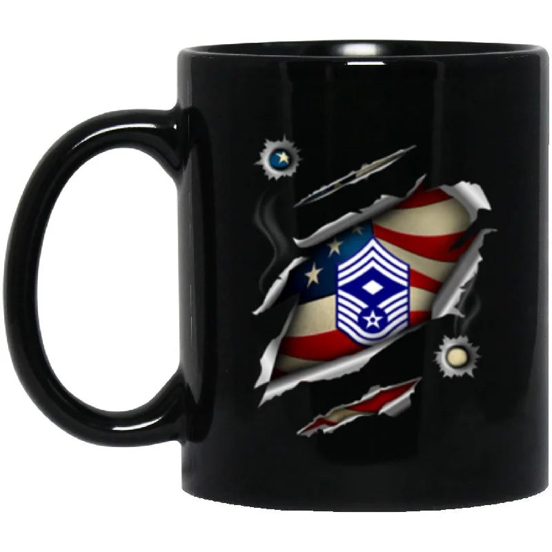 insulated travel mugs for hot drinks-US Air Force E-9 First sergeant E-9 Rank 11oz - 15oz Black Mug