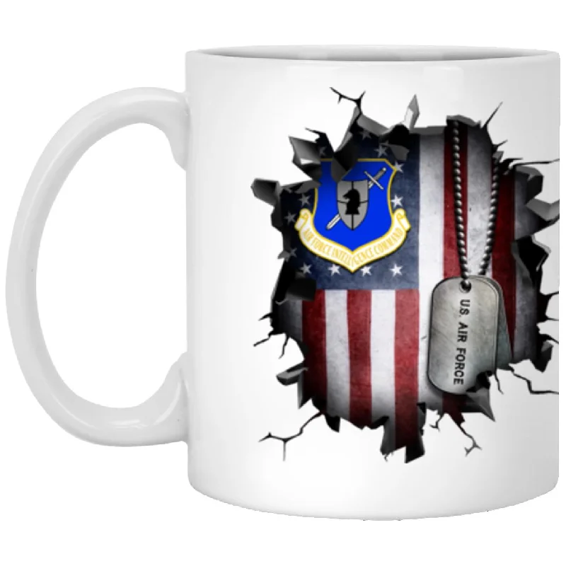 travel mugs for hot and cold drinks-US Air Force Intelligence Command 3D Break Effect Coffee Mug 11oz - 15oz White Mug