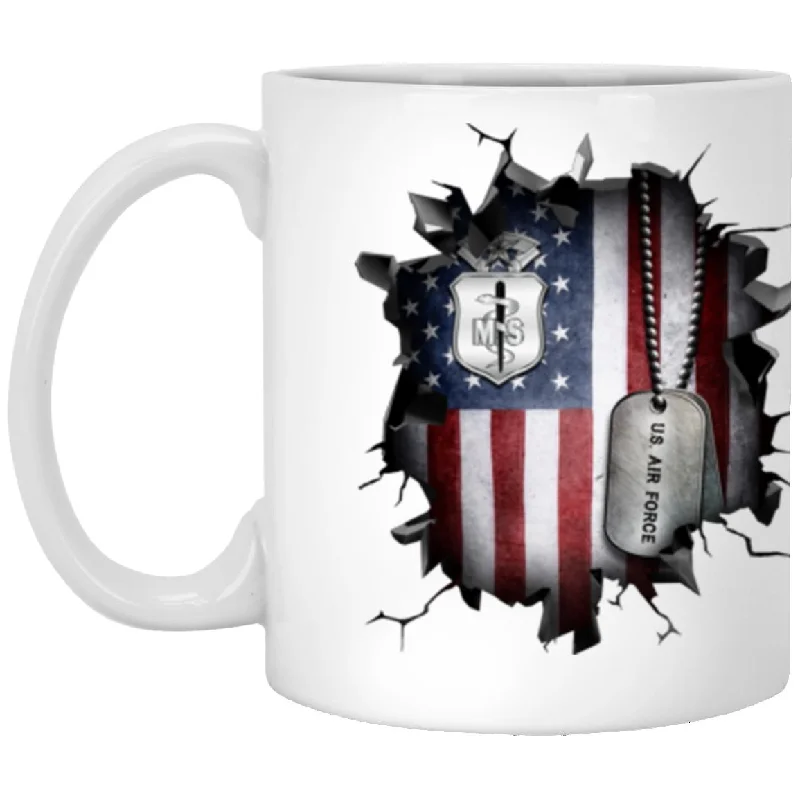 colorful mugs for kids-US air force medical service corps 3D Break Effect Coffee Mug 11oz - 15oz White Mug